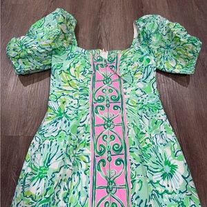 Lilly Pulitzer women’s Green and Pink Puff Sleeve Dress
